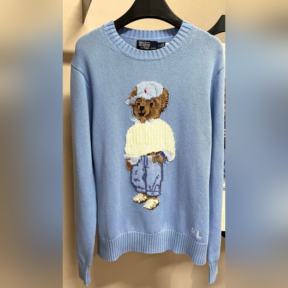 Blue Polo Ralph Lauren Bear Sweater